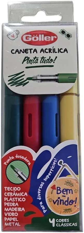 CANETA PINTA TUDO ACRILICA C/4 PCS